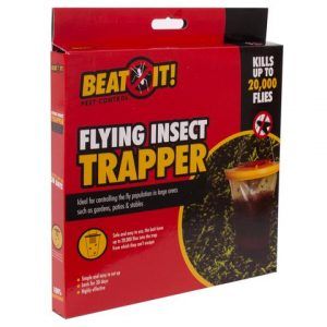 red coloured box in which flying insect trapper is written on it