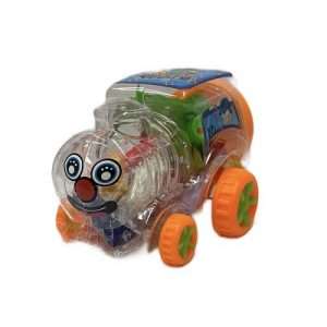 orange coor wheeled car with clay capsules
